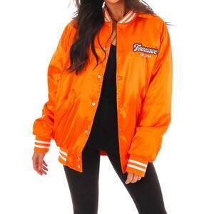 NEW LIVYLU vols embroidered satin jacket in orange